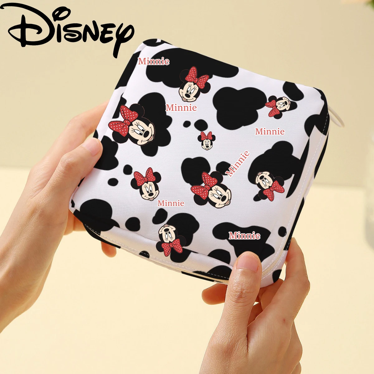 Top Trends: Cartoon Mickey Mouse Sanitary Napkin Storage Bag For Women Disney Stitch Strawberry Bear Pattern Coin Purse Mini Cosmetic Bag Shoppable Styles