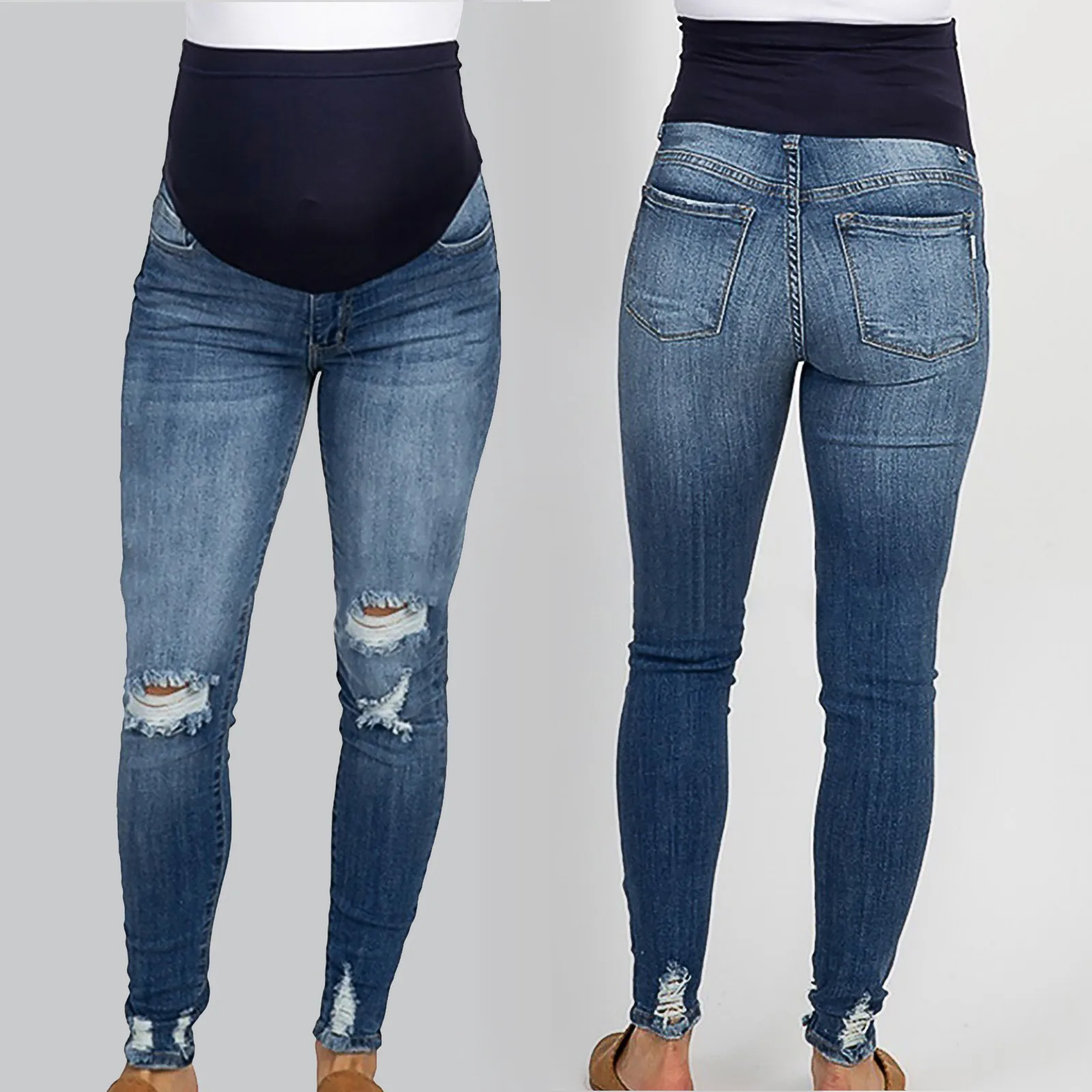 Top Trends: 2023 New Summer Autumn Fashion Pants Maternity Jeans High Waist Belly Skinny Pencil Pants Clothes For Pregnant Women Pregnancy Shoppable Styles