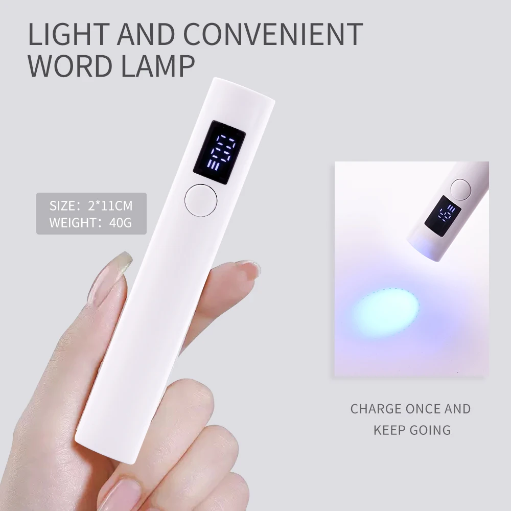 Top Trends: White UV LED Nail Lamp Machine Handheld Quick Drying Varnish Gel Polish Curing Nails Dryer USB Cable Nail Art Flashlight Pen Shoppable Styles