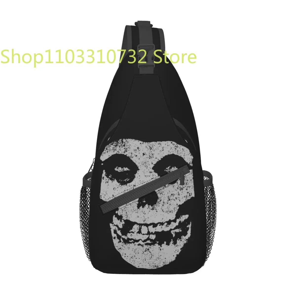 Top Trends: Misfits Punk Rock Crossbody Sling Bag Cool Chest Bag Vintage Skeleton Shoulder Backpack Daypack For Hiking Travel Sports Satchel Shoppable Styles