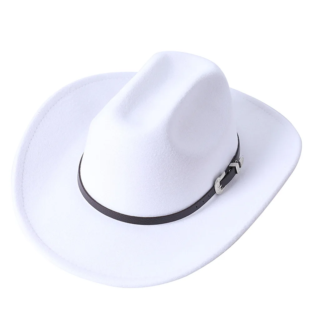 Top Trends: Ethnic Style Cowboy Hat Fashion Chic Unisex Solid Color Jazz Hat With Bull Shaped Decor Western Cowboy Hats Shoppable Styles