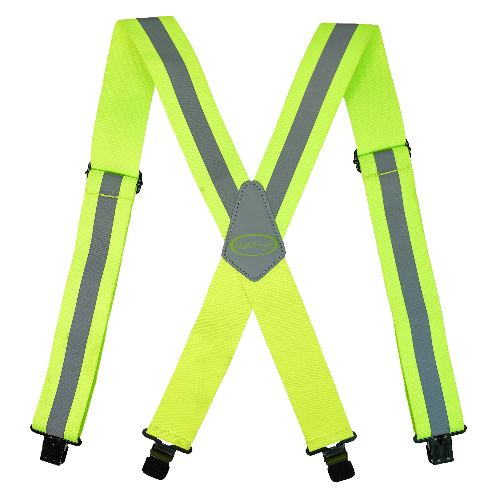 Top Trends: MeloTough Reflective Safety Suspenders Men&#039;s Adult X-type 4 Clips High Elastic Shoulder Brace Adjustable Heavy Duty Men Braces Shoppable Styles