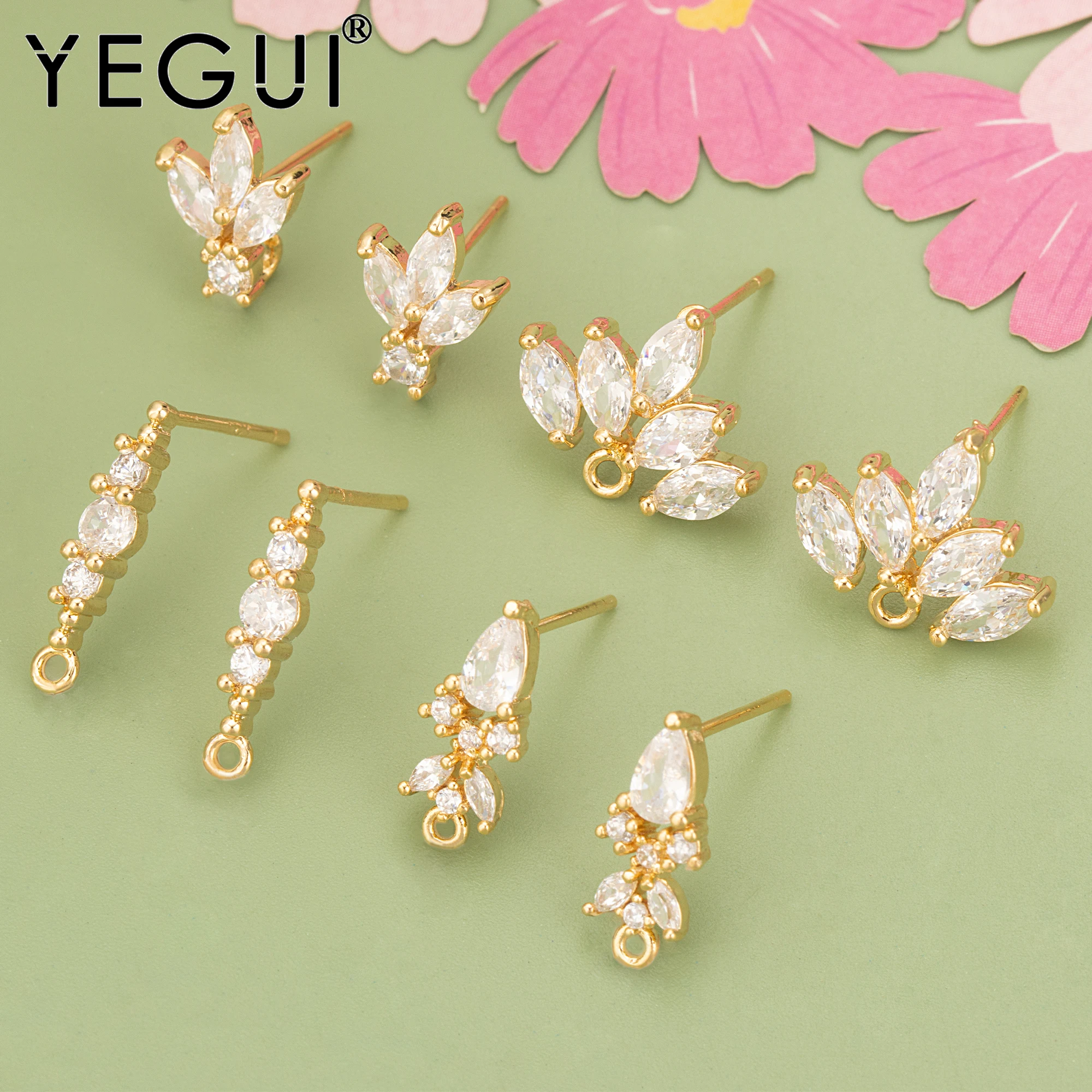 Top Trends: YEGUI MD94, jewelry Accessories, 18k Gold Rhodium Plated, copper, zircons, hand Made, charms, diy Earrings, jewelry Making, 6pcs / lot Shoppable Styles