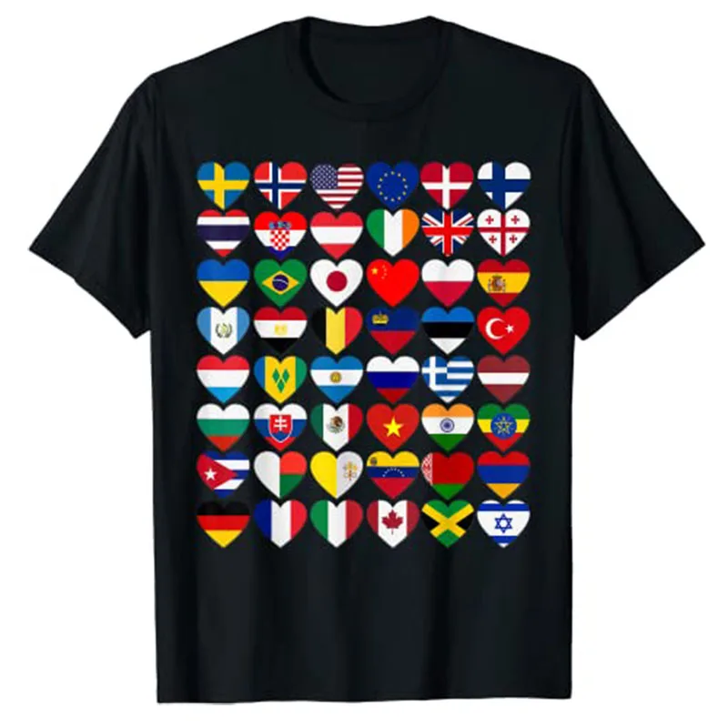 Top Trends: Flags Of The Countries Of The World, International Gift T-Shirt Funny Flag Print Graphic Tees Tops Geography Lover Clothes Shoppable Styles