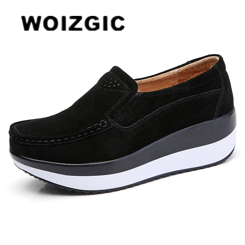 Top Trends: WOIZGIC Women's Woman Female Ladies Cow Suede Genuine Leather Shoes Flats Loafers Platform Moccasins Elegant Slip On PX-3213 Shoppable Styles