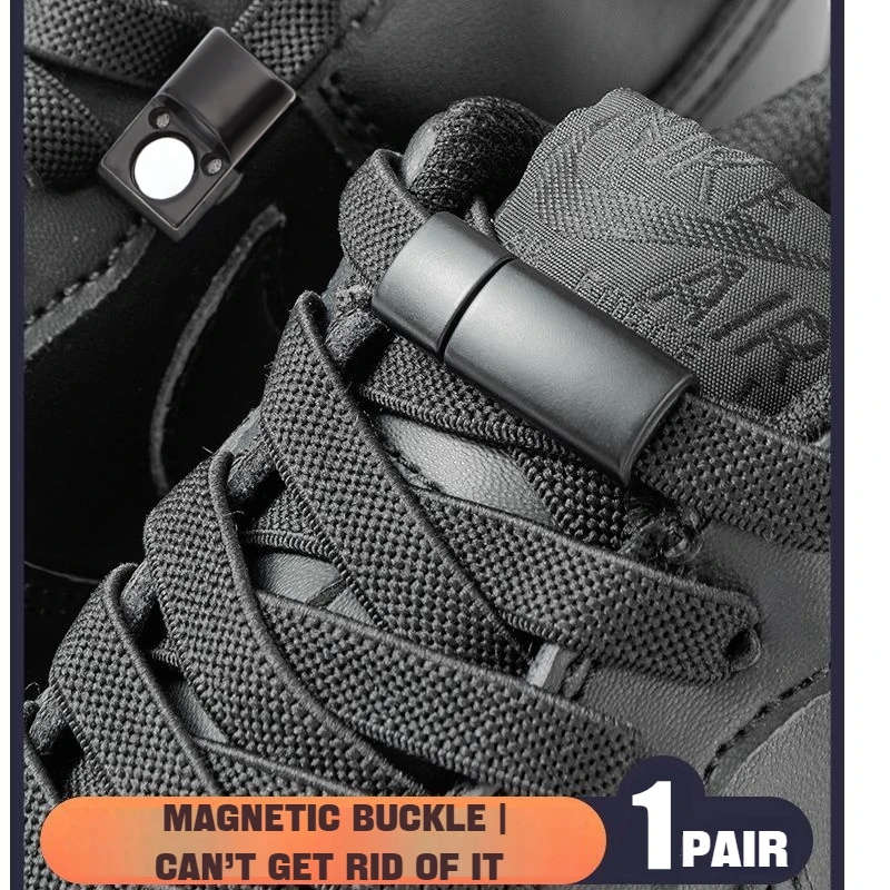 Top Trends: 1Pair Magnetic Lock Shoelaces Without Ties Flat Elastic Laces Sneakers Boots No Tie Shoelace Rubber Bands For Shoes Accessories Shoppable Styles