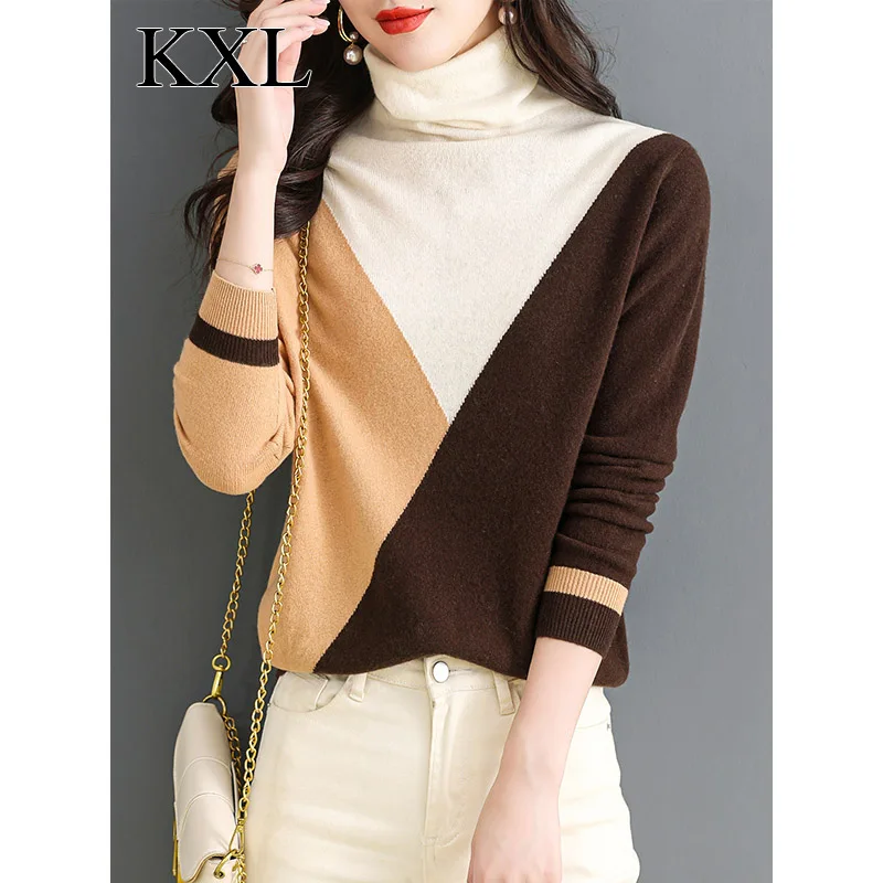 Top Trends: Women Knitwear Winter Turtleneck Loose Warm Comfortable Sweater Pullovers Lady Casual Simple Fashion Soft Knitted Top Shoppable Styles