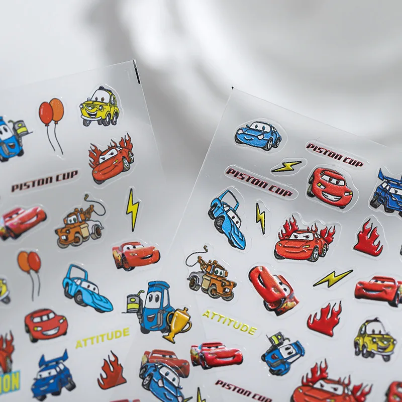 Top Trends: 1 Sheet 5D Realistic Relief Cute Cartoon Auto Car Racing Cup Action Adhesive Nail Art Stickers Decals Manicure Charms Suppliers Shoppable Styles