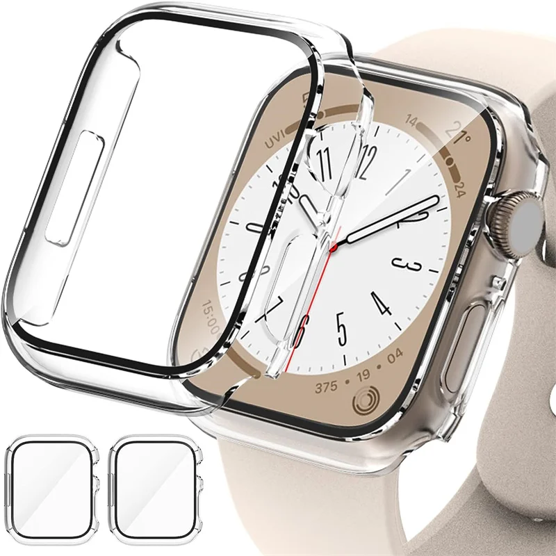 Top Trends: Tempered Glass+ Cover For Apple Watch 44mm 40mm 45mm 41mm 42mm 38mm PC Bumper Screen Protector Case IWatch Series 9 8 7 6 SE 5 3 Shoppable Styles