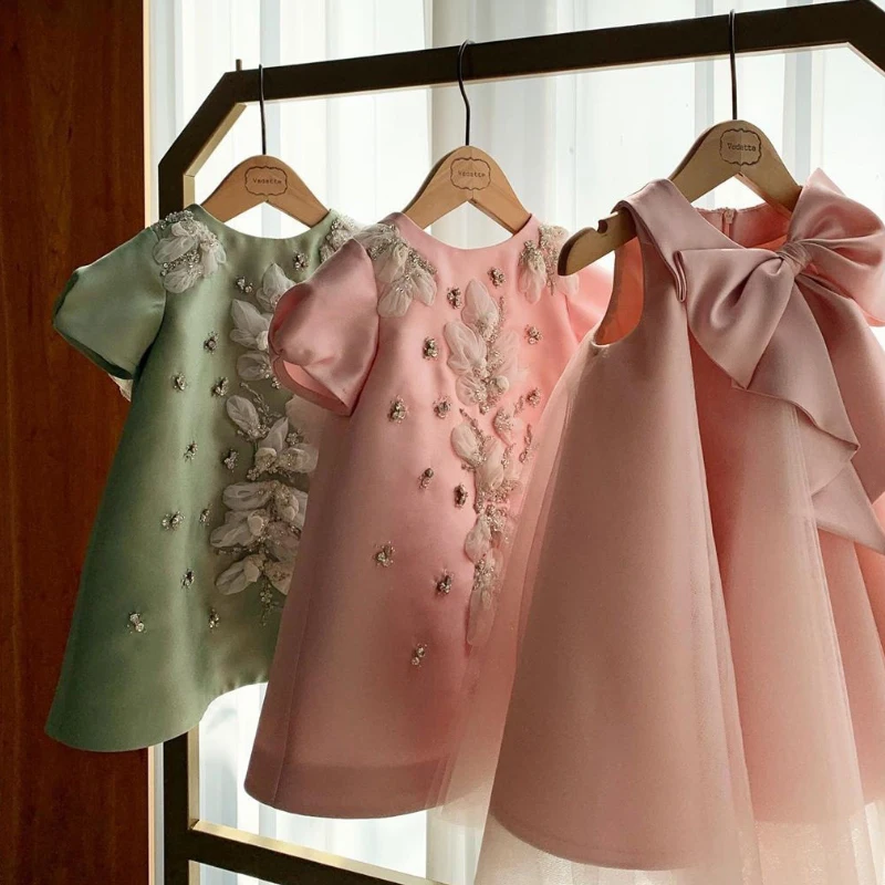 Top Trends: Formal Christening Dress For Baby Girls Kid Pink Green Luxury Ball Gown Evening Birthday Party Dresses Children Elegant Princess Shoppable Styles