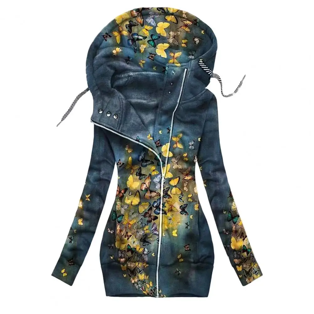 Top Trends: Casual Stylish Autumn Winter Butterflies Print Women Coat Comfortable Female Coat Slim Fit For Daily Shoppable Styles