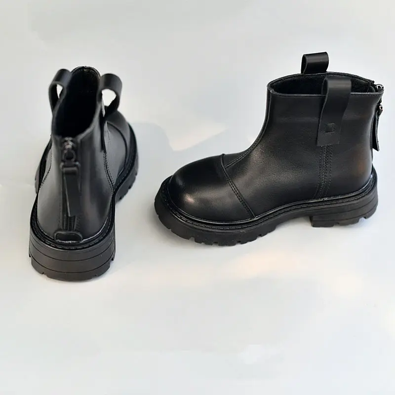 Top Trends: Genuine Leather Children's Riding Boots High Quality Cowhide Baby Girls Snow Boots Spring Boys Chelsea Boots Kds Casual Shoes Shoppable Styles