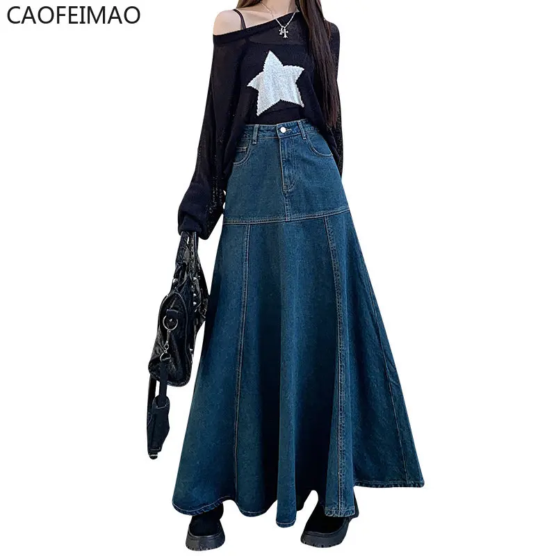 Top Trends: Ковбои с закругленной юбкой 2023 Long High Waist Versatile Fishtail Denim Skirt Woman Skirt Long Skirts For Women Shoppable Styles - Image 5