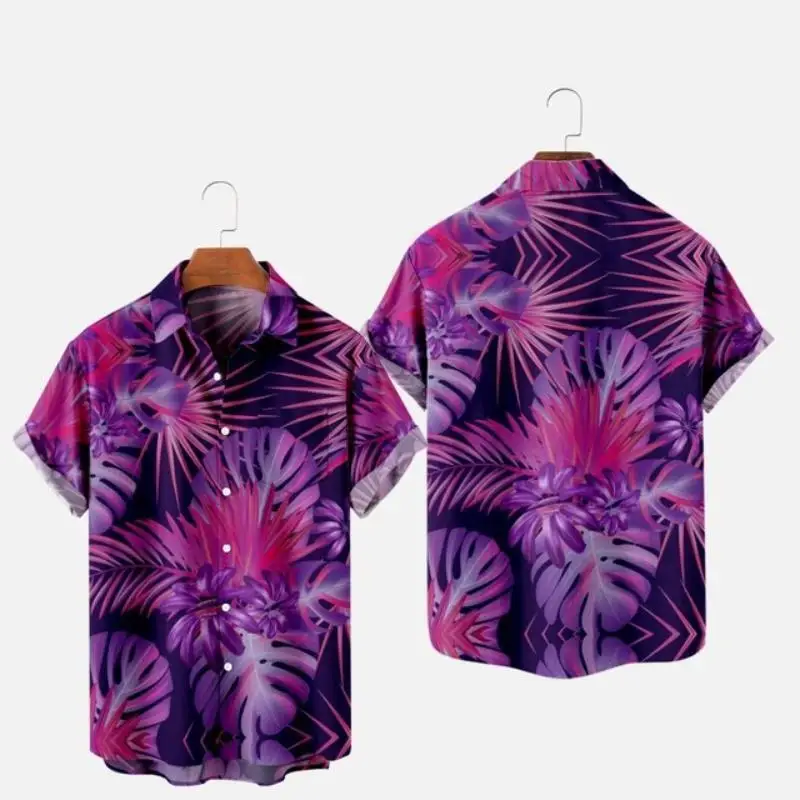 Top Trends: Summer Hawaiian Men's Floral Shirts Oversized Short Sleeve 3D Print Cozy Fashion Clothing Casual One Button Tops Luxury Man 5XL Shoppable Styles