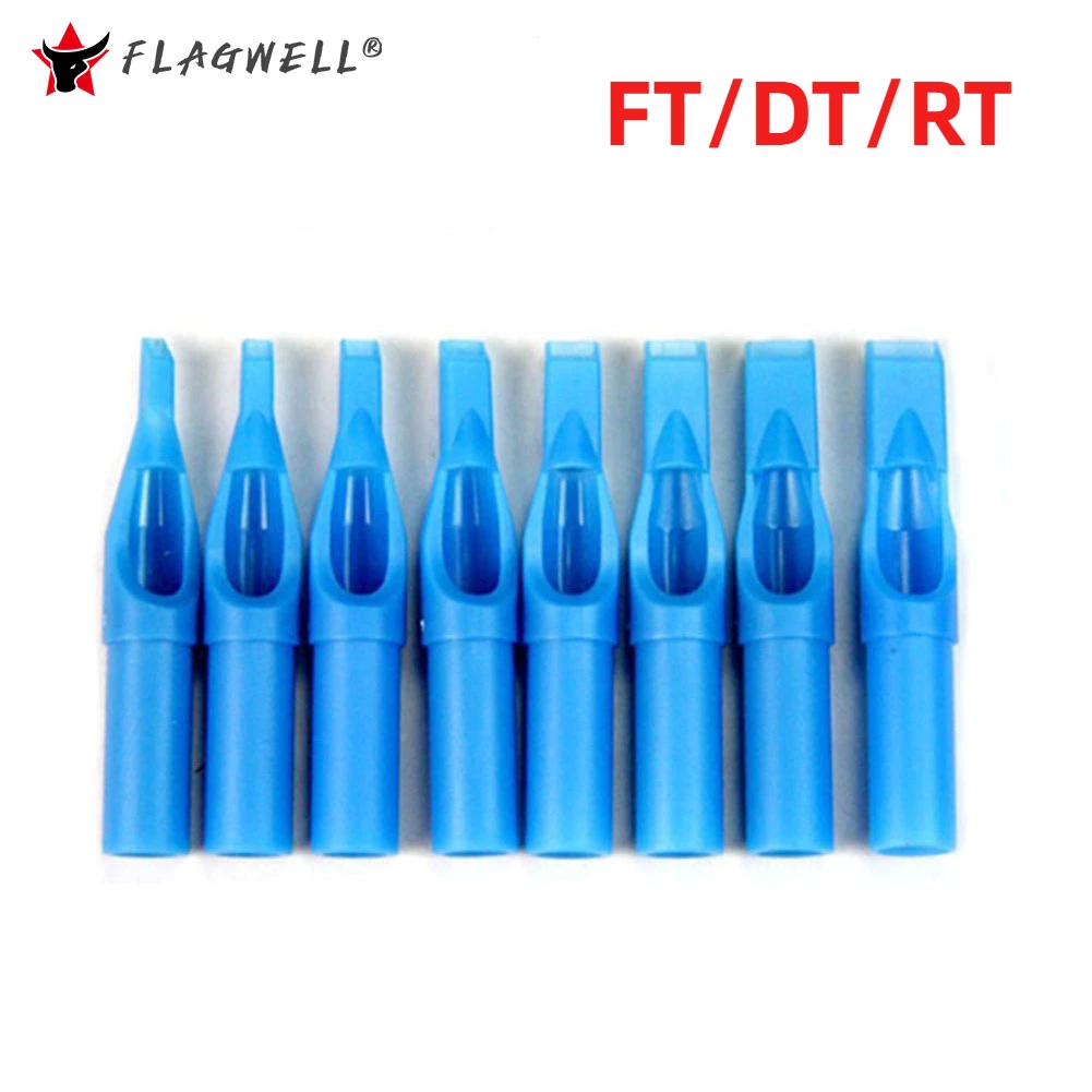 Top Trends: 50pcs 5 / 7 / 9 / 11 / 13 / 15FT Disposable Tattoo Gun Nozzle Tips Flat Round Plastic Tip Sterile Makeup Machine Tool Supplies Accessories Shoppable Styles