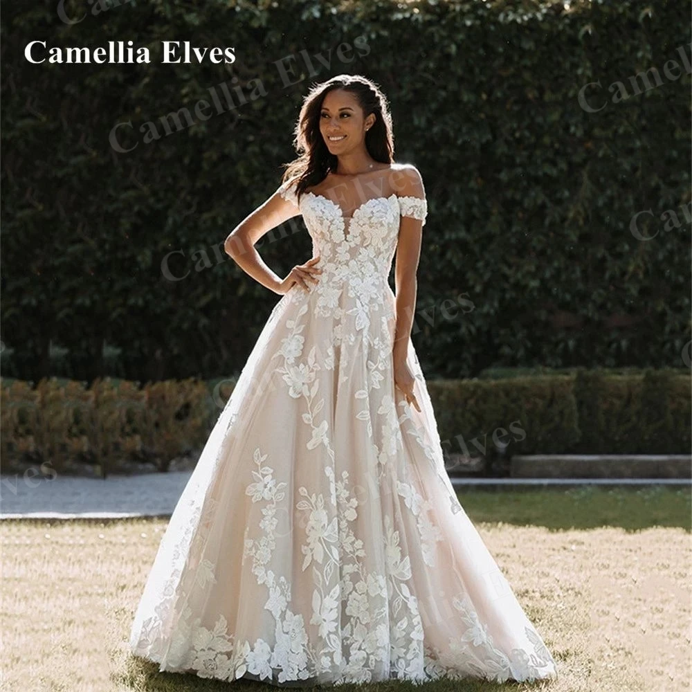 Top Trends: Elegant Boho A Line Wedding Dresses 2023 For Women Sweetheart Backless Bride Dress Lace Appliques Bridal Gown Vestidos De Novia Shoppable Styles