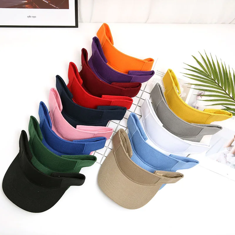 Top Trends: Tennis Visor Cap Solid Empty Top Cotton Men's Caps Visors For Women Baseball Hats Outdoor Sports Gorro Con Visera Dropshipping Shoppable Styles