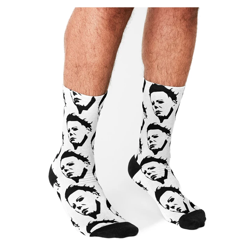 Top Trends: Funny Cartoon Socks Micheal Myers Horror Halloween Men Socks Harajuku Happy Hip Hop Novelty Skateboard Casual Socks For Men Shoppable Styles