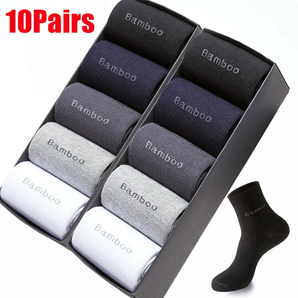 Top Trends: 10pairs Bamboo Fiber Men Socks Summer Spring Sports Socks Sweat Absorption Deodorant Thin Stripe Breathable Silk Long Sock Shoppable Styles - Image 2