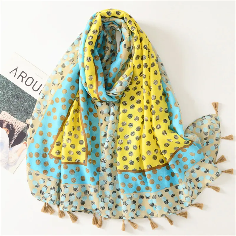 Top Trends: Fashion Designer Ombre Gradient Tassel Viscose Shawl Scarf High Quality Spring Summer Neckerchief Foulards Muslim Hijab 180*90Cm Shoppable Styles - Image 6