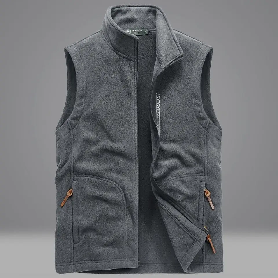 Top Trends: Two-sided Thicken Fleece Men Casual Coat Vest Autumn Winter Streetwear Fashion Male Solid Zipper Casual Warm Sleeveless Jackets Shoppable Styles