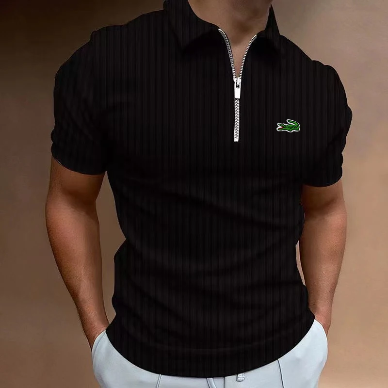 Top Trends: 2024 Estate Nuova Popolare Striscia Uomini Zip Polo Shirt Moda Casuale Multi Colore Slim Fit T-shirt Uomo Street Fashion Versati Shoppable Styles