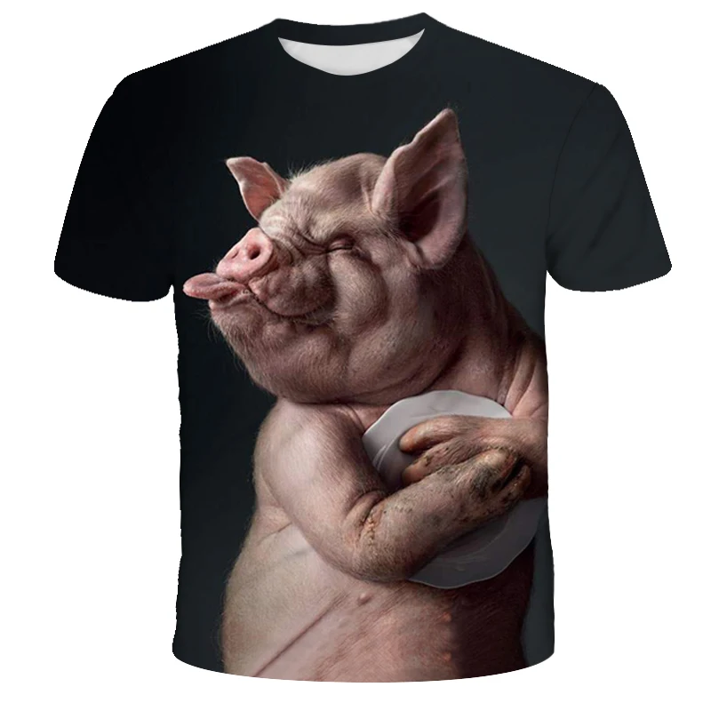 Top Trends: Fun Novelty Cute Animal Pig Cow Dog Orangutan Sheep Series T-shirt Men And Women 3D Printed Harajuku Style T-shirt Summer Top Shoppable Styles - Image 2