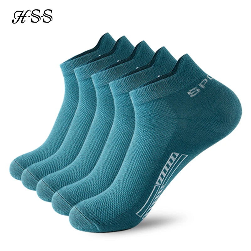 Top Trends: HSS 5Pairs Organic Cotton Men Socks Ankle Breathable Mesh Sports Sock Casual Athletic Summer Thin Short Sokken Plus Size EU40-46 Shoppable Styles