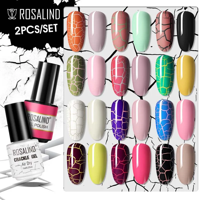 Top Trends: ROSALIND Crackle Gel Polish Semi Permanent Cracking Nail Lacquer Quick Drying Nail Art Top Base Coat Hybrid Varnishes Gel Polish Shoppable Styles