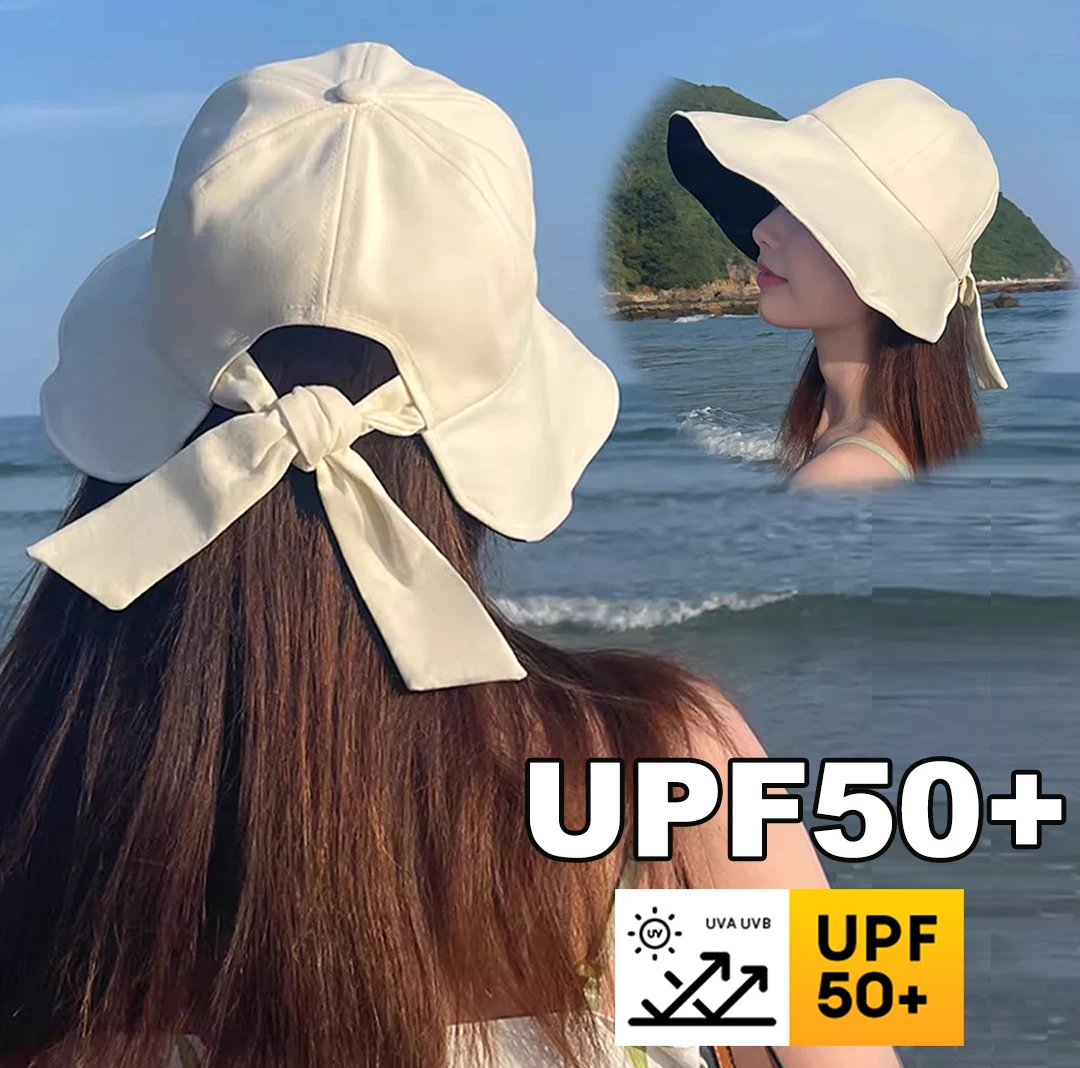 Top Trends: Summer UV Protection Hat UFP 50+ Fisherman Cap Sun Hat Portable Foldable Wide Brim Bow Ponytail Sun Protection Hats Adjustable Shoppable Styles