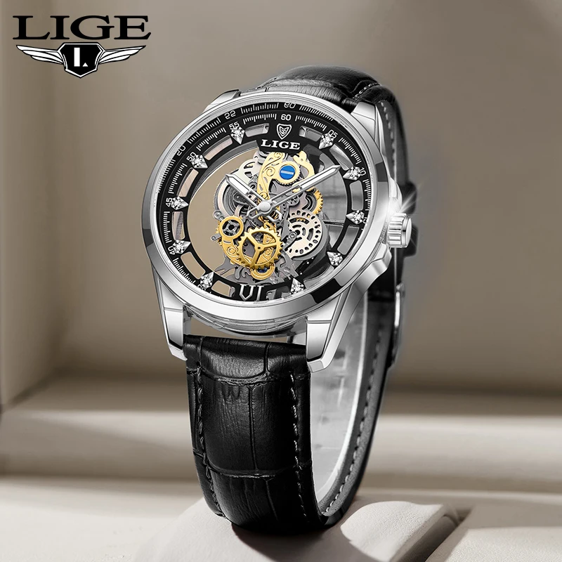 Top Trends: LIGE Top Brand Luxury Men's Watches Leather Strap Fashion Business Quartz Watch For Men Waterproof Casual Sport Man Chronograph Shoppable Styles