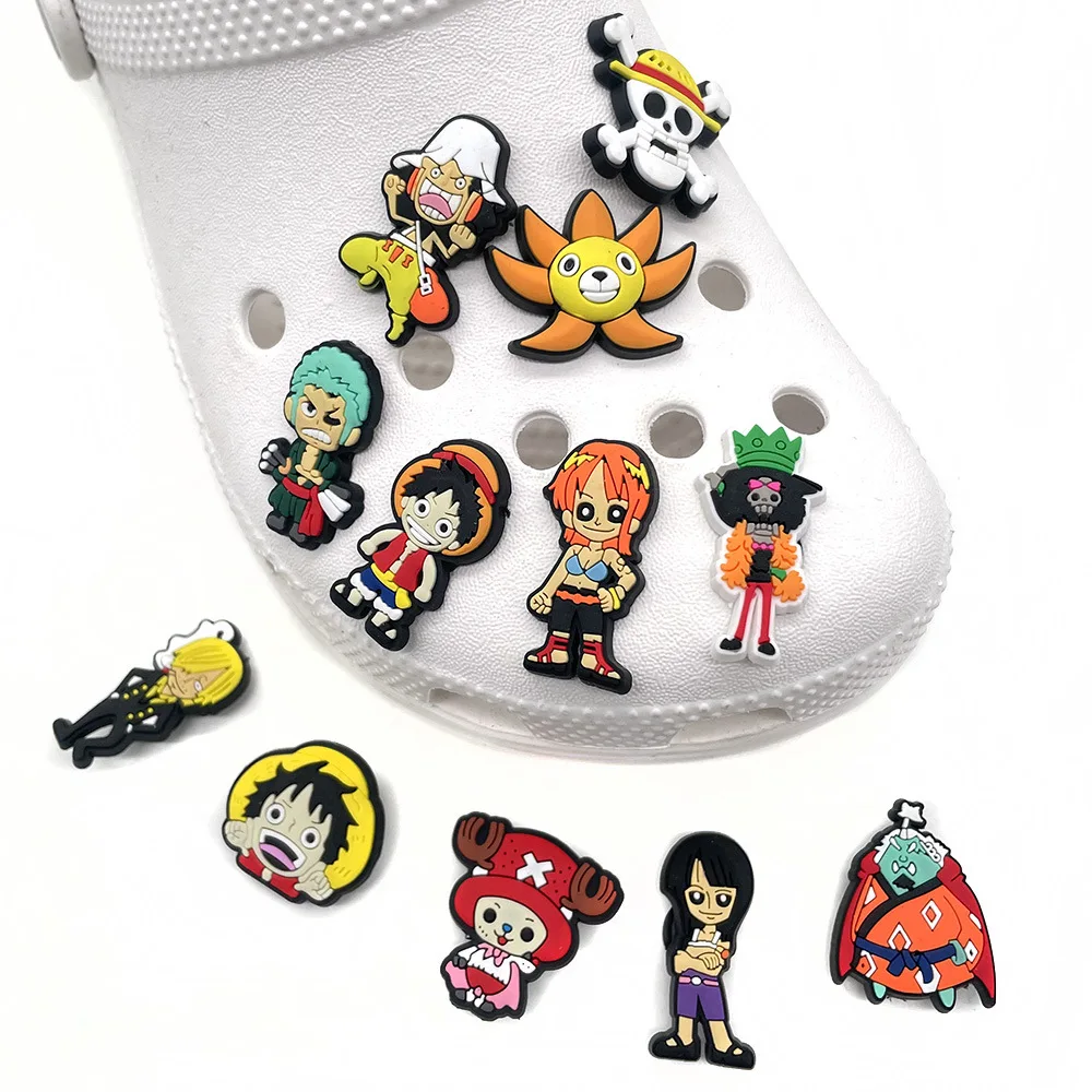 Top Trends: 1pcs Sale One Piece Anime Character Q Version Cute Cartoon Shoe Buckle Croc Charms Accessories Decoration Kids X-mas Party Gifts Shoppable Styles