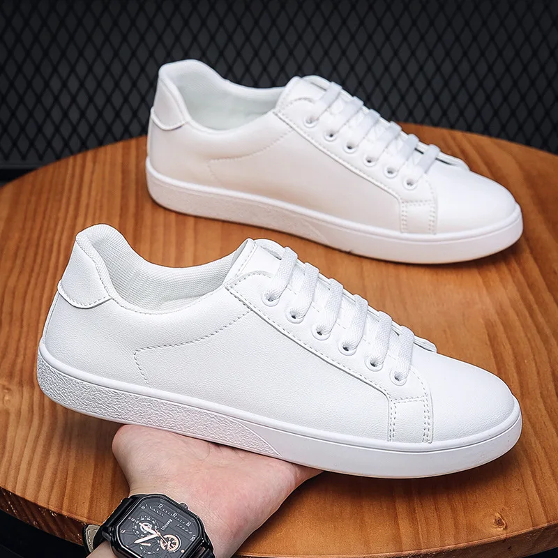 Top Trends: Men Shoes Spring And Autumn Casual Shoes Small White Shoes Leather Fashionable Sneakers Breathable Vulcanized Shoes Men&#039;s Tennis Shoppable Styles