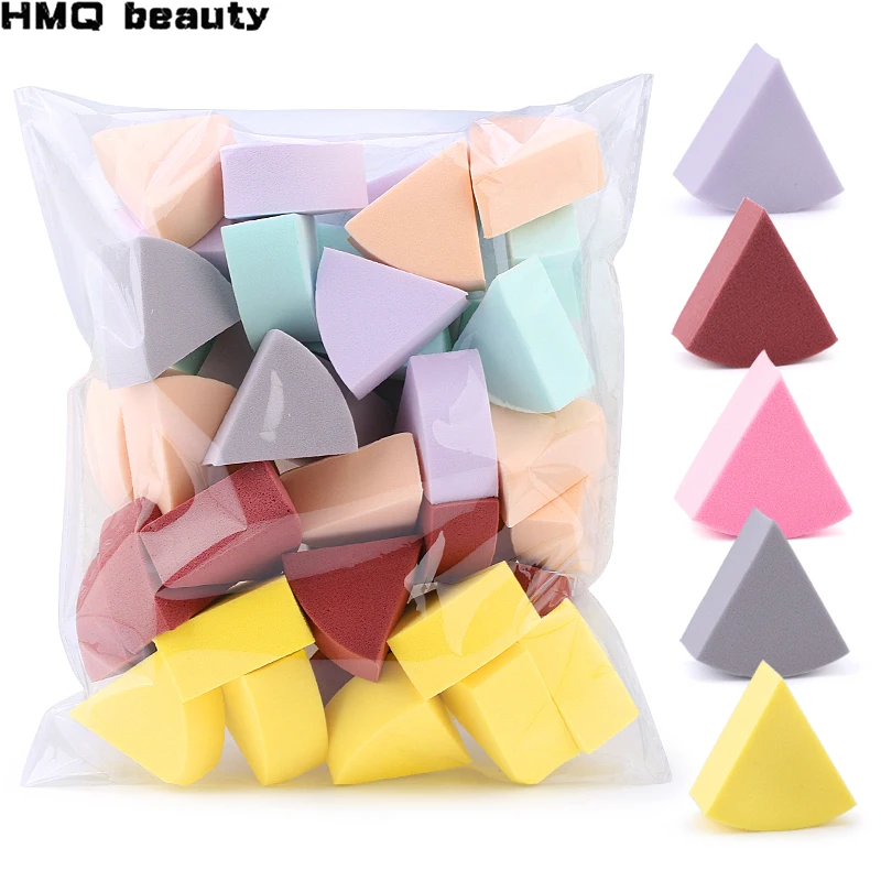 Top Trends: 20 / 50Pcs Fan Shaped Puff Triangle Makeup Blender Morandi Color Liquid Foundation Powder Wet And Dry Sponge Makeup Beauty Tools Shoppable Styles