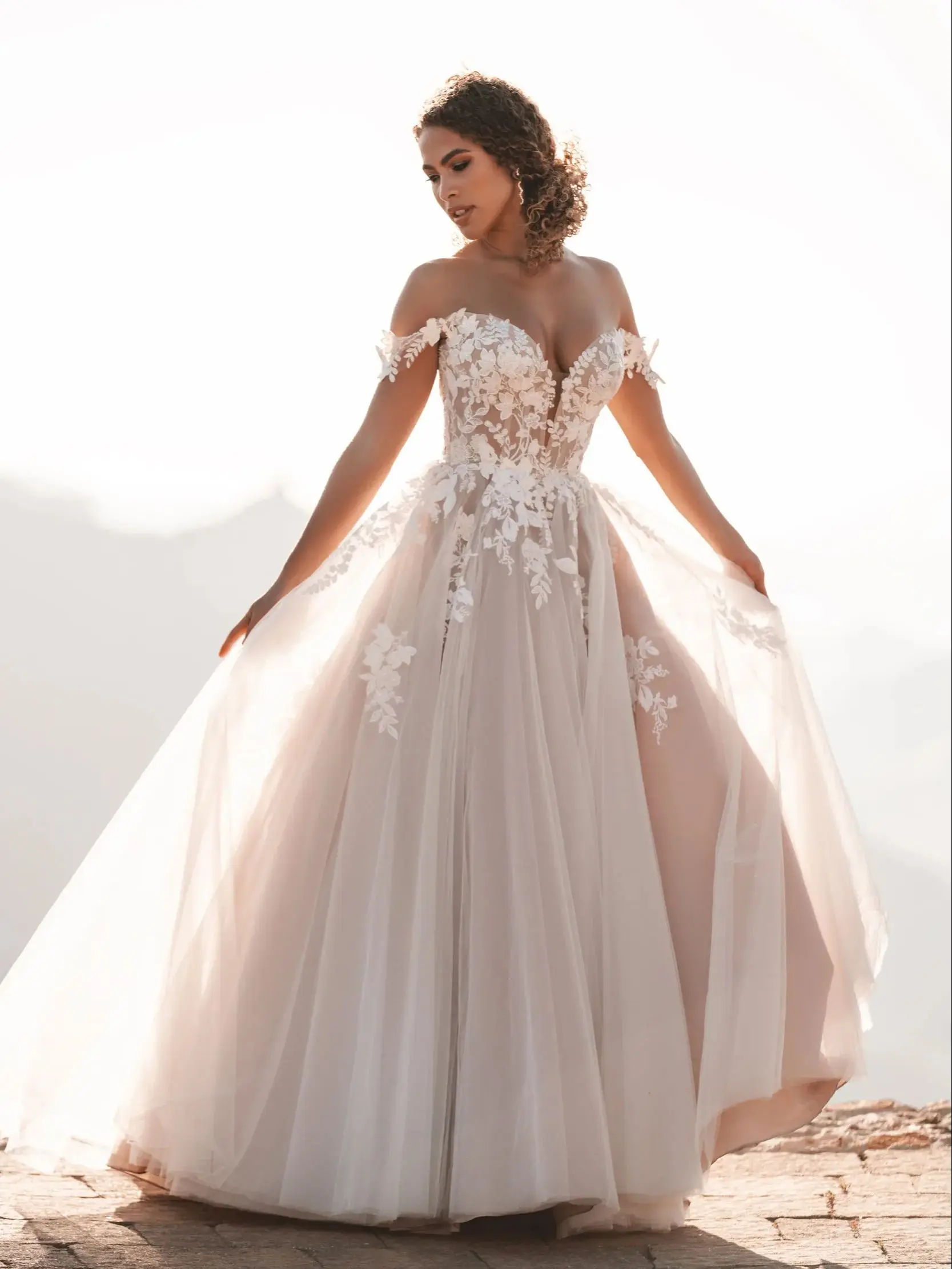 Top Trends: Boho Tulle Wedding Dresses 2024 Off Shoulder Straps Bridal Gown Lace Appliques Party Vestidos De Novia Shoppable Styles