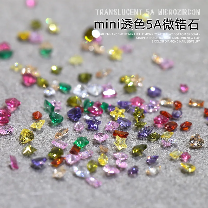 Top Trends: 50PCS Sparkle Mini 5A Zircon Translucent Glitter Sharp Diamonds Crystal Nail Art Rhinestones Jewel Decorations Manicure Charms Shoppable Styles