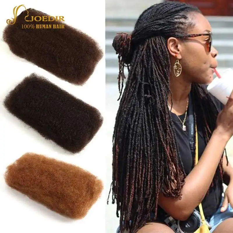 Top Trends: Joedir Brazilian Remy Hair Afro Kinky Curly Bulk Human Hair For Braiding Dreadlocks Hair Extensions Crochet Braid Hair 10-22 Shoppable Styles