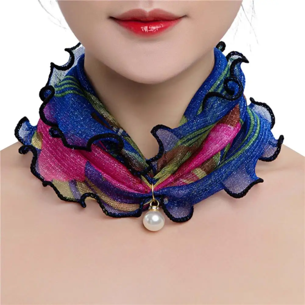 Top Trends: Lady Headscarf Dot Pendant Decor High Elasticity Neck Wrap Multifunctional Scarf For Dating Shoppable Styles