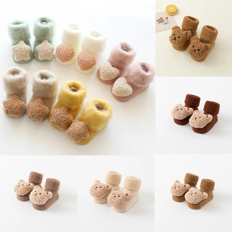 Top Trends: Cute Winter Plus Velvet Thick Autumn Non-Slip Baby Floor Socks Stereo Doll Socks Brush Furry Infant Girls And Boys Socks Spring Shoppable Styles