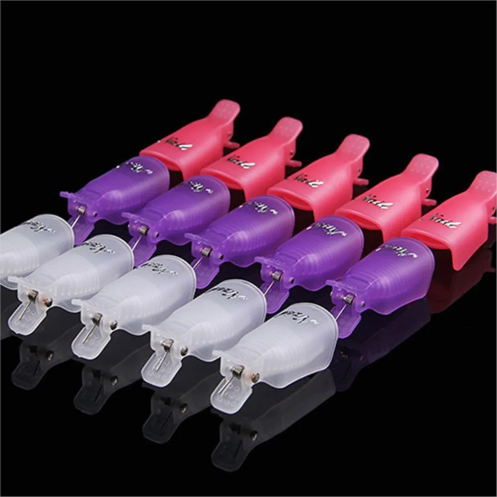 Top Trends: 10Pcs / Box UV Gel Polish Remover Clips Colorful Acrylic Nail Art Soak Off Cap Clips DIY Nails Cleaning Manicure Finger Wrap Tools Shoppable Styles - Image 2