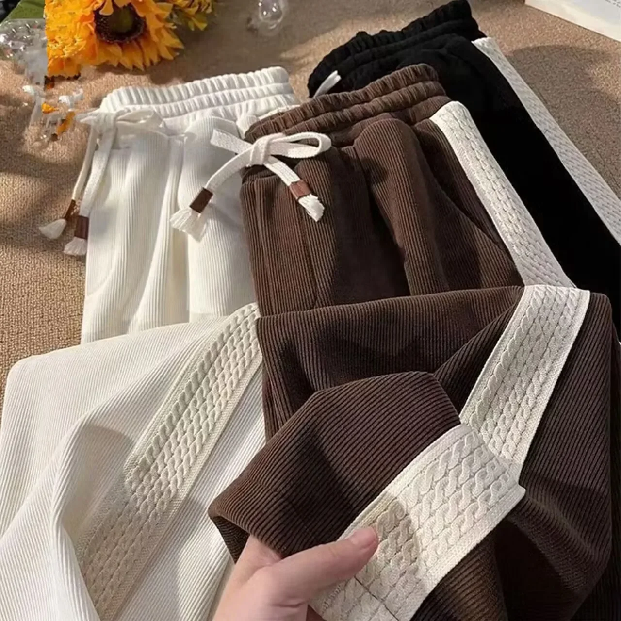 Top Trends: Autumn And Winter New High Waisted Wide Leg Pants For Women Instagram Korean Casual Versatile Slimming Loose Pants In Large Size Shoppable Styles