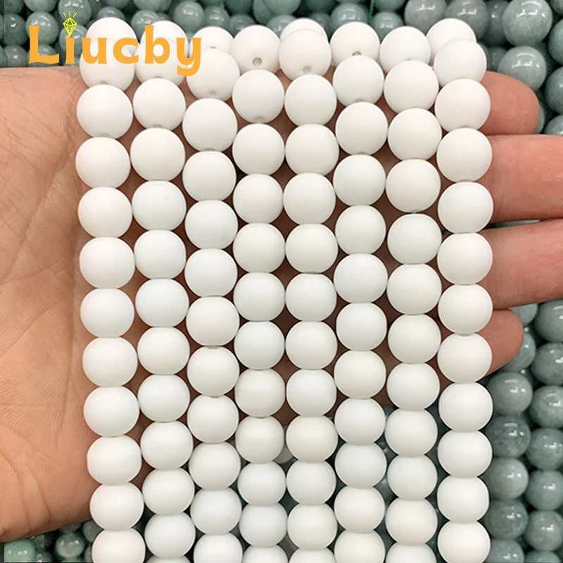 Top Trends: Wholesales Natural Stone Beads Frosted Matte White Quartz Round Beads DIY Necklace Bracelet For Jewelry Making 15&quot; 4 / 6 / 8 / 10 / 12MM Shoppable Styles