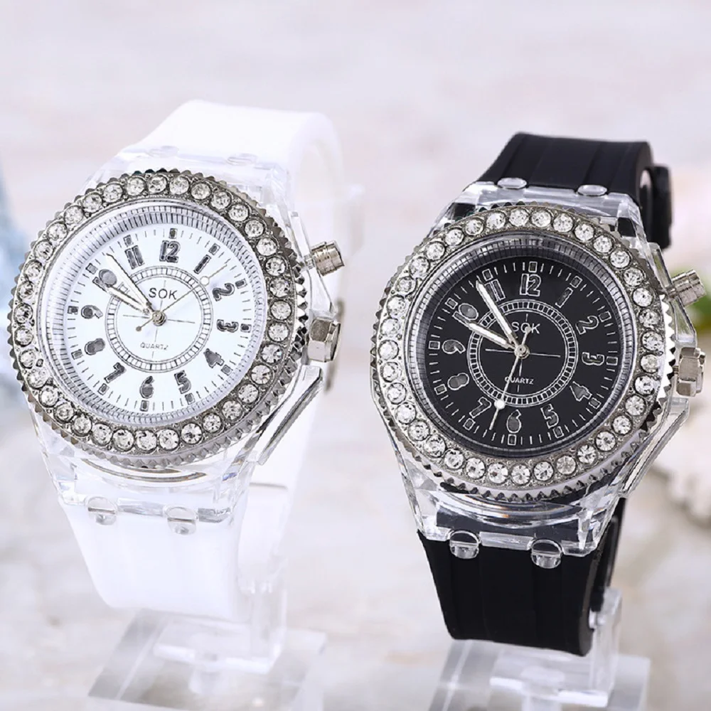 Top Trends: Luminous Watch Pointer Dial With Rhinestone Decor Stylish Quartz Watch Cool Wrist Gift For Men Women Man Watch Shoppable Styles