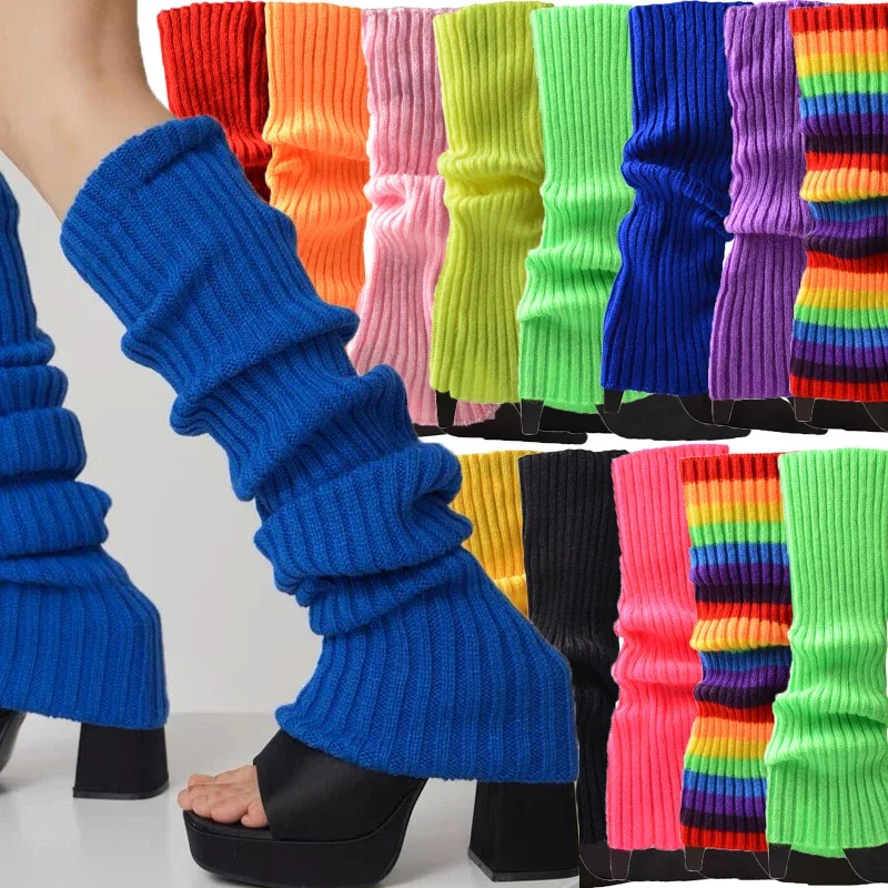 Top Trends: Knitted Long Leg Warmers Socks Women Girls Autumn Winter Warm Knee High Foot Cover Stockings Crochet Socks Leggings Boot Cuffs Shoppable Styles