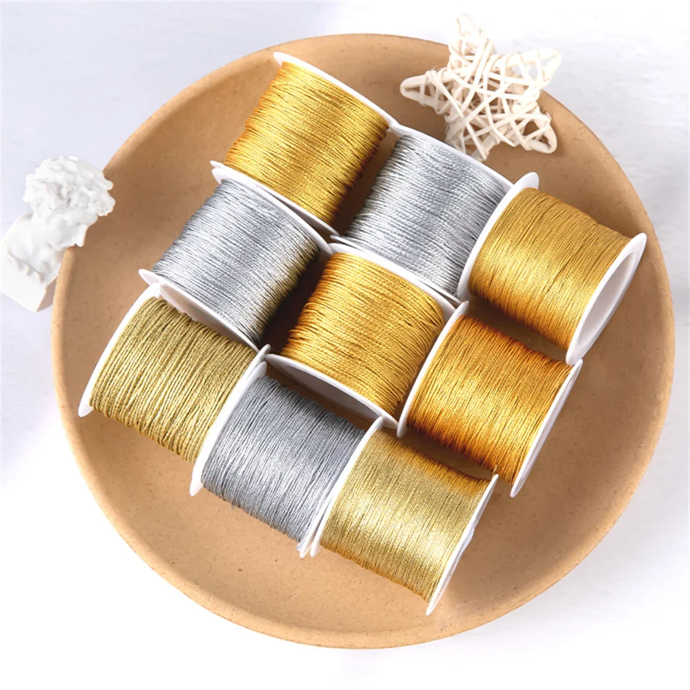 Top Trends: Gold / Silver Thread Macrame Cord Rope Bracelet Necklace Braided String For DIY Tassels Beading Shamballa String Jewelry Making Shoppable Styles