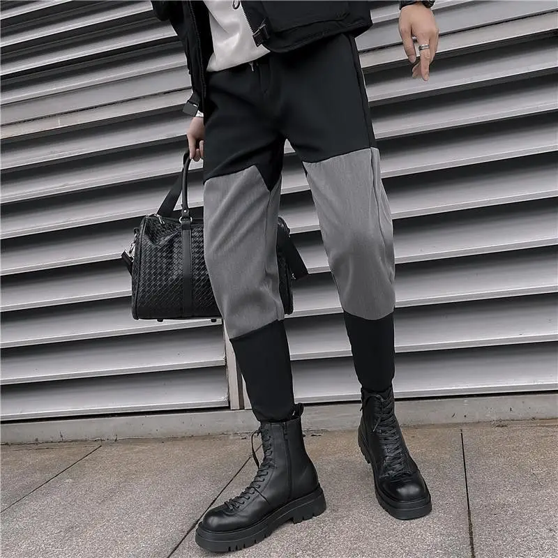 Top Trends: Autumn And Winter Cargo Men&#039;s Versatile Casual Elastic Waist Drawstring Thick Patchwork Pockets Belted Korean Trendy Haren Pants Shoppable Styles