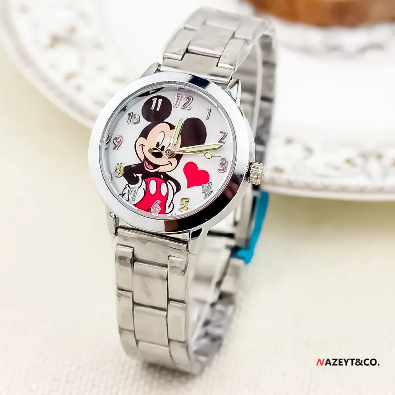 Top Trends: Disney Mickey Minnie Children&#039;s Watch Cartoon Anime Character Mickey Mouse Pointer Luminous Steel Band Quartz Watch Kids Gifts Shoppable Styles