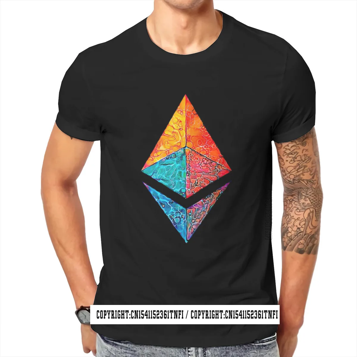 Top Trends: Bitcoin Cryptocurrency Ethereum Caustic Acid Tshirt Harajuku Alternative Men's Clothing Tops Plus Size Cotton Crew Neck T Shirt Shoppable Styles