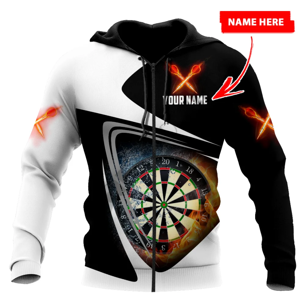 Top Trends: Funny 3D Disc Dart Printed Hoodies For Men Fashion Custom Name Hooded Zip-Up Sweatshirts Hip Hop Trend Autumn Oversized Clothing Shoppable Styles