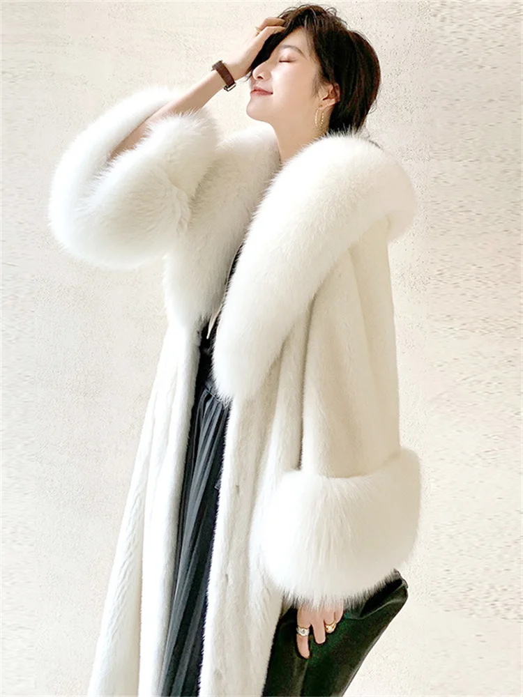 Top Trends: White Mink Fur Coat Women Long Light Luxury Temperament Thick Warmth Faux Mink Fur Jackets 2022 Winter New Korean Chic Clothing Shoppable Styles